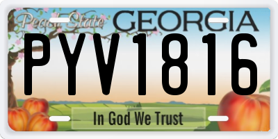 GA license plate PYV1816