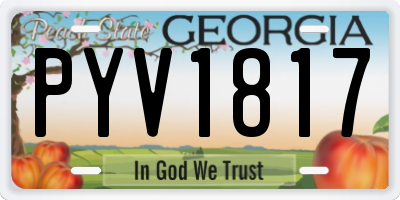 GA license plate PYV1817
