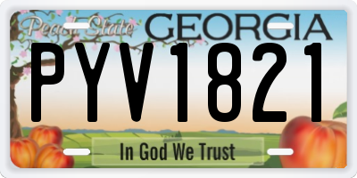 GA license plate PYV1821
