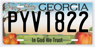 GA license plate PYV1822