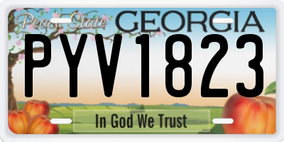 GA license plate PYV1823