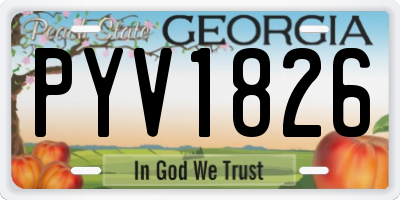 GA license plate PYV1826