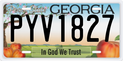 GA license plate PYV1827