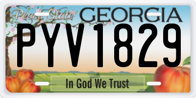 GA license plate PYV1829