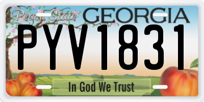 GA license plate PYV1831