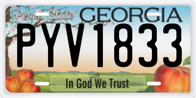 GA license plate PYV1833