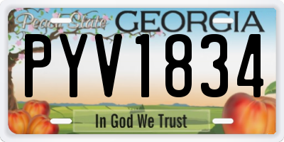 GA license plate PYV1834