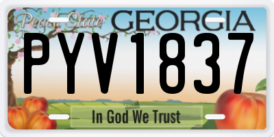 GA license plate PYV1837