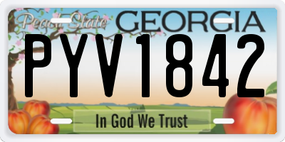 GA license plate PYV1842