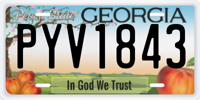 GA license plate PYV1843
