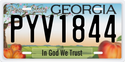 GA license plate PYV1844
