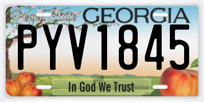 GA license plate PYV1845