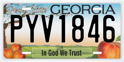 GA license plate PYV1846
