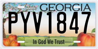 GA license plate PYV1847