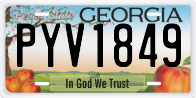 GA license plate PYV1849