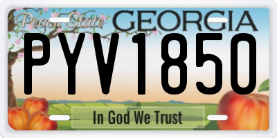 GA license plate PYV1850