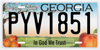 GA license plate PYV1851