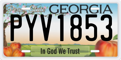 GA license plate PYV1853