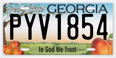 GA license plate PYV1854