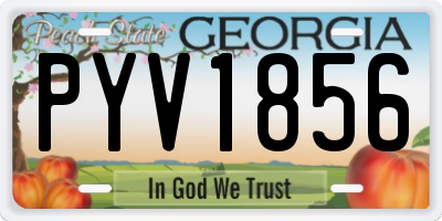 GA license plate PYV1856