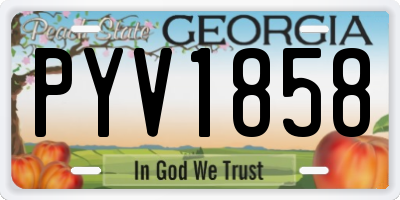 GA license plate PYV1858