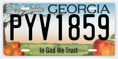 GA license plate PYV1859