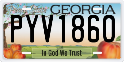 GA license plate PYV1860