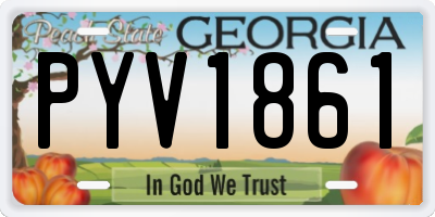 GA license plate PYV1861