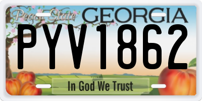 GA license plate PYV1862