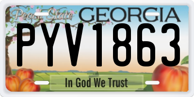 GA license plate PYV1863