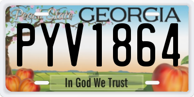 GA license plate PYV1864