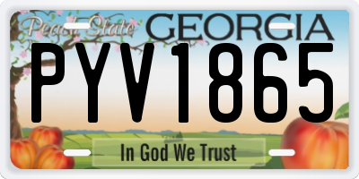 GA license plate PYV1865