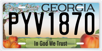 GA license plate PYV1870