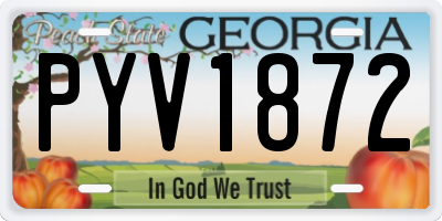 GA license plate PYV1872