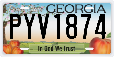 GA license plate PYV1874