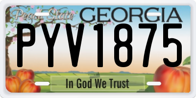 GA license plate PYV1875