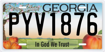 GA license plate PYV1876