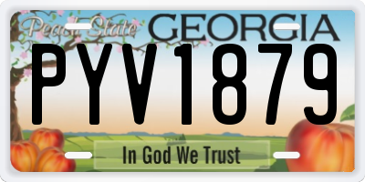 GA license plate PYV1879