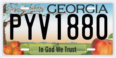 GA license plate PYV1880