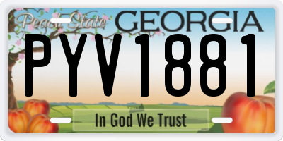 GA license plate PYV1881