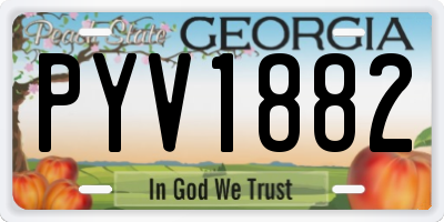 GA license plate PYV1882