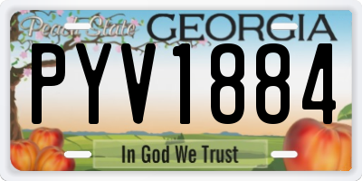 GA license plate PYV1884