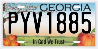GA license plate PYV1885