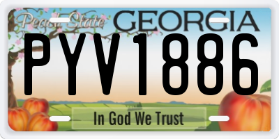 GA license plate PYV1886