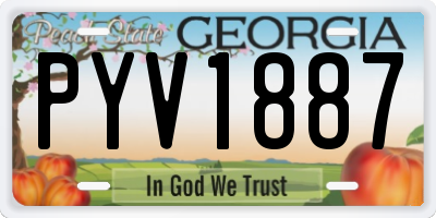 GA license plate PYV1887