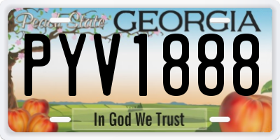 GA license plate PYV1888