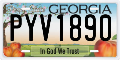 GA license plate PYV1890