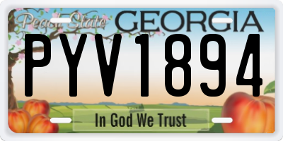 GA license plate PYV1894