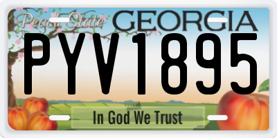 GA license plate PYV1895