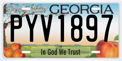 GA license plate PYV1897